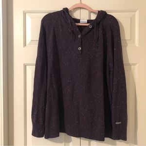 Columbia Hooded Cozy Pullover Sweater Purple Speckled, Size 2X
